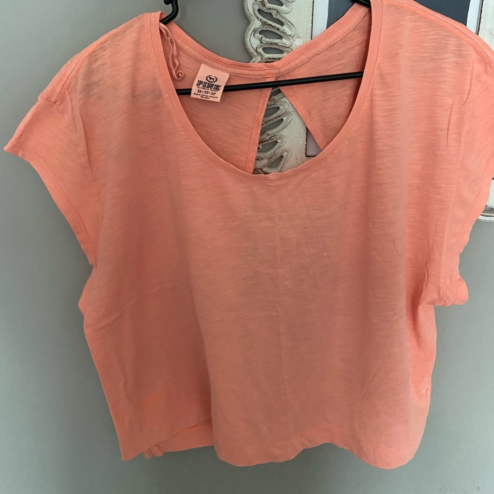 PINK VS Cropped, Open back Shirt
